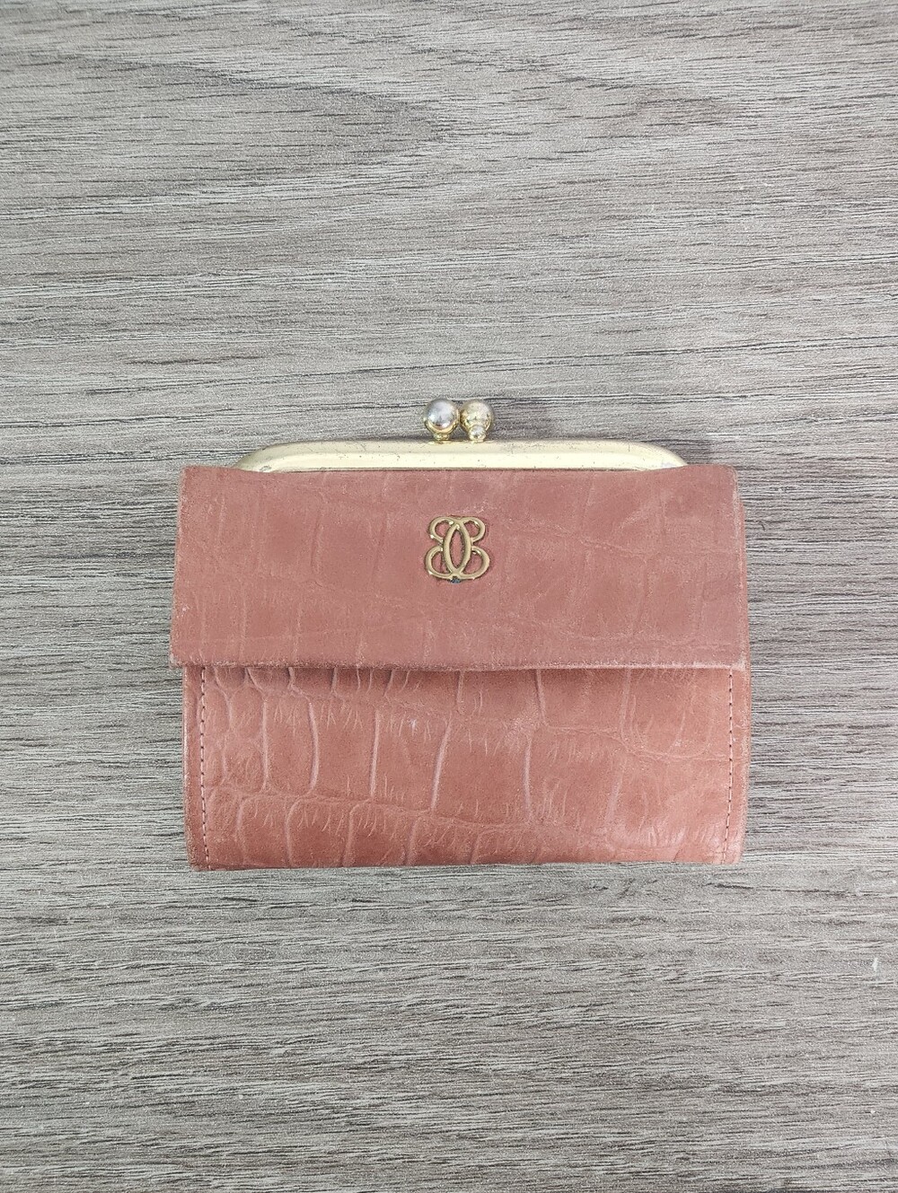 Vintage 60s LADY BUXTON Kiss Lock Wallet Alligator Leather Classic Grandma